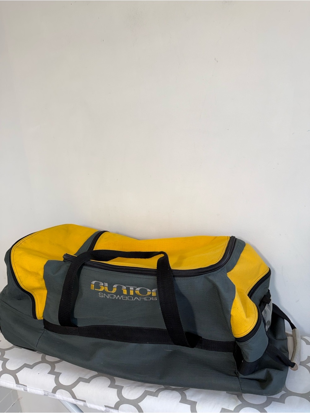 Burton Yellow and Gray Duffel Bag with Top Carry Handles
